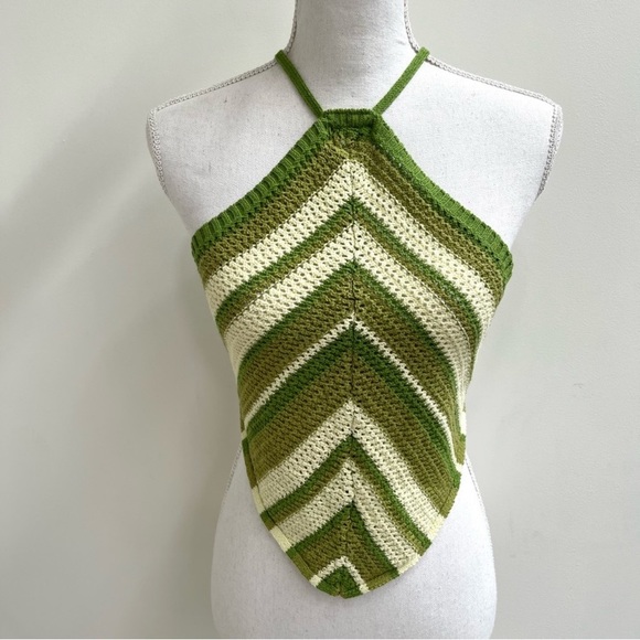(A8) NEW Free People Beach June Striped Fauxchet Sweater Halter Top, Sz XS, NWOT - Picture 2 of 7